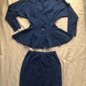 Navy blue shirt and skirt set